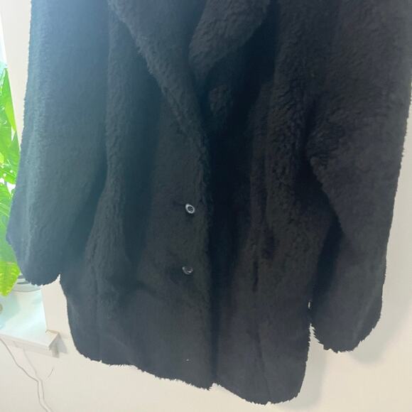 American Eagle Black Fuzzy Teddy Coat Size XXL - Picture 3 of 6